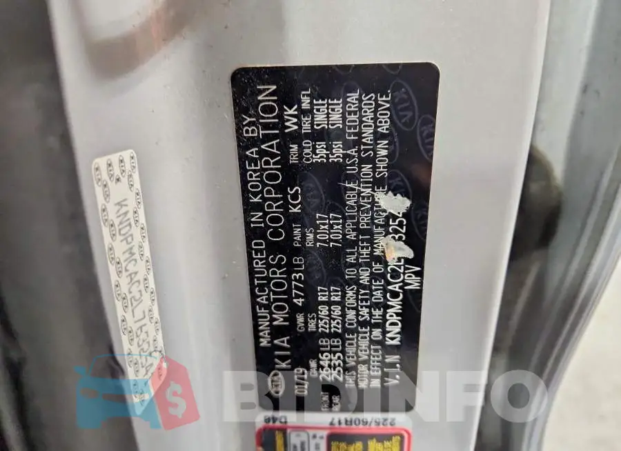 KNDPMCAC2L7632541 Photo# 13