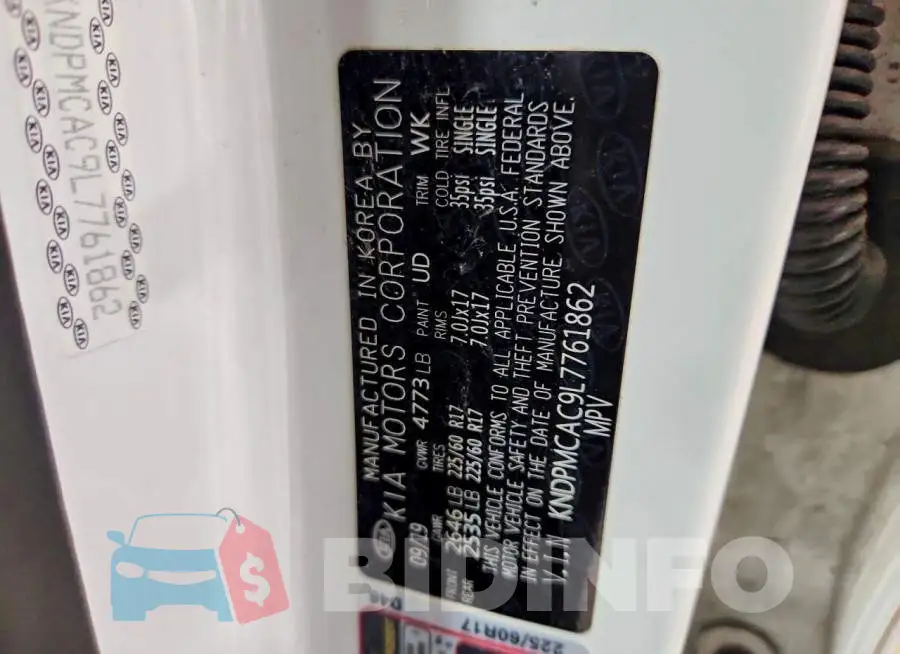 KNDPMCAC9L7761862 Photo# 13