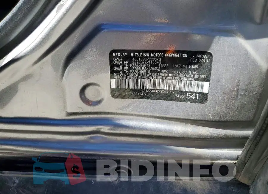 JA4AZ3A32KZ041937 Photo# 12