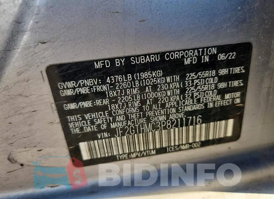 JF2GTHMC3P8211716 Photo# 12