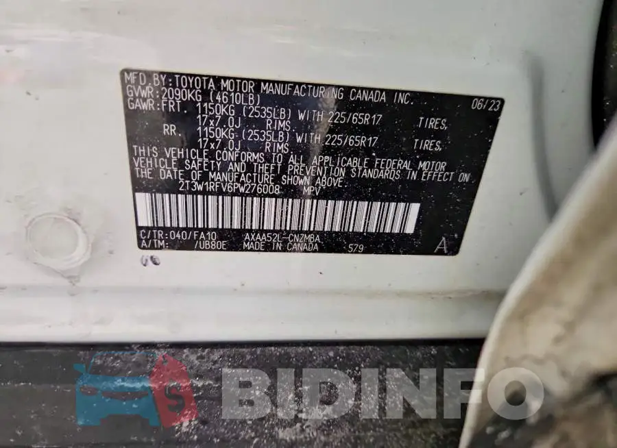 2T3W1RFV6PW276008 Photo# 12
