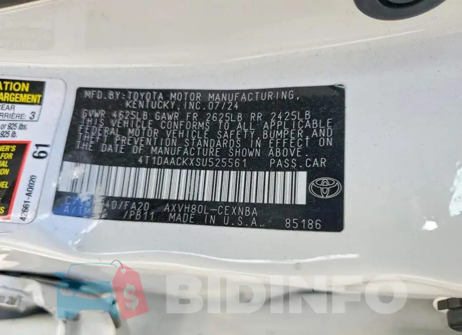4T1DAACKXSU525561 Photo# 12