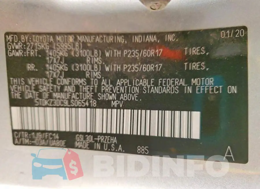5TDKZ3DC9LS065418 Photo# 13
