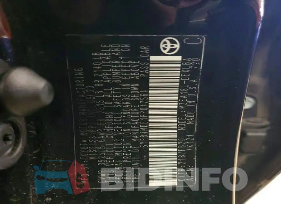 5YFB4MDE1PP047564 Photo# 12