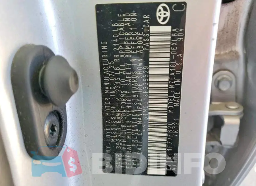 5YFB4MDE1SP339529 Photo# 12