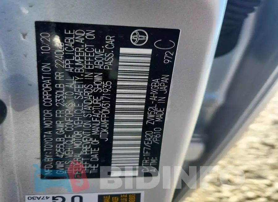 JTDKAMFP0M3171935 Photo# 13