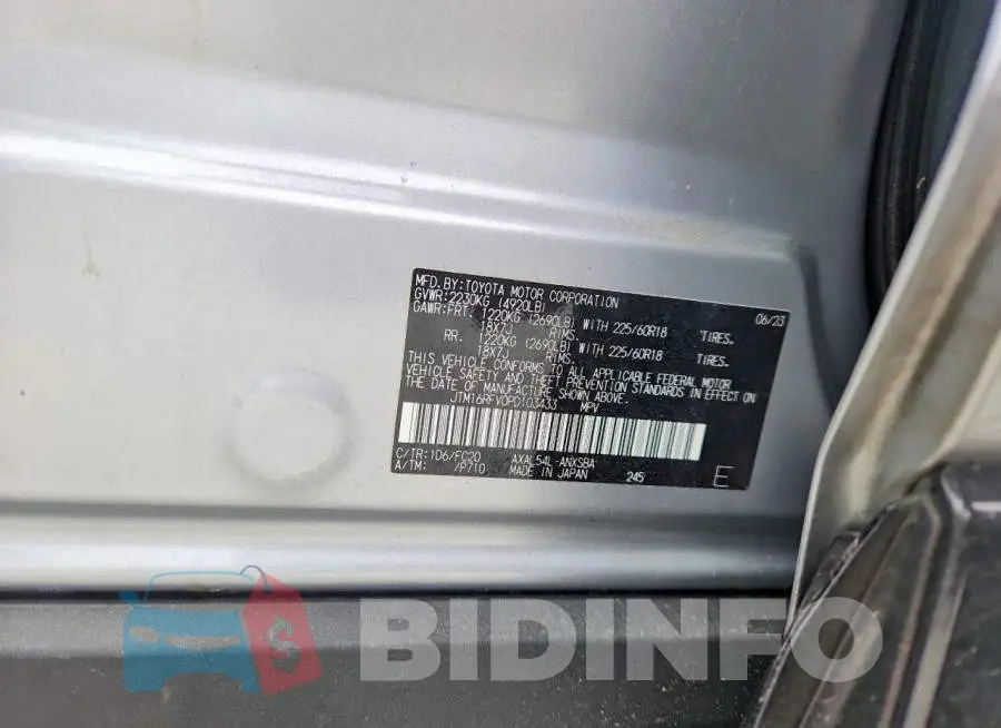 JTM16RFV0PD103433 Photo# 12