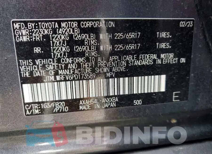 JTMLWRFV6PD173589 Photo# 14