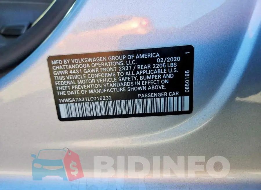 1VWSA7A31LC016232 Photo# 12