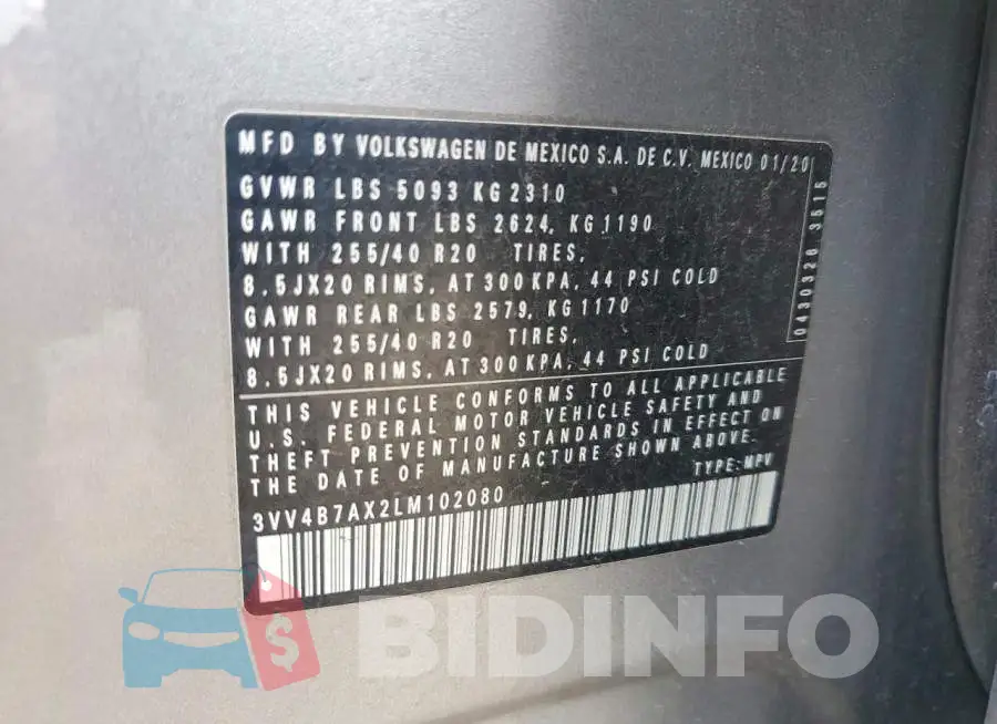 3VV4B7AX2LM102080 Photo# 13