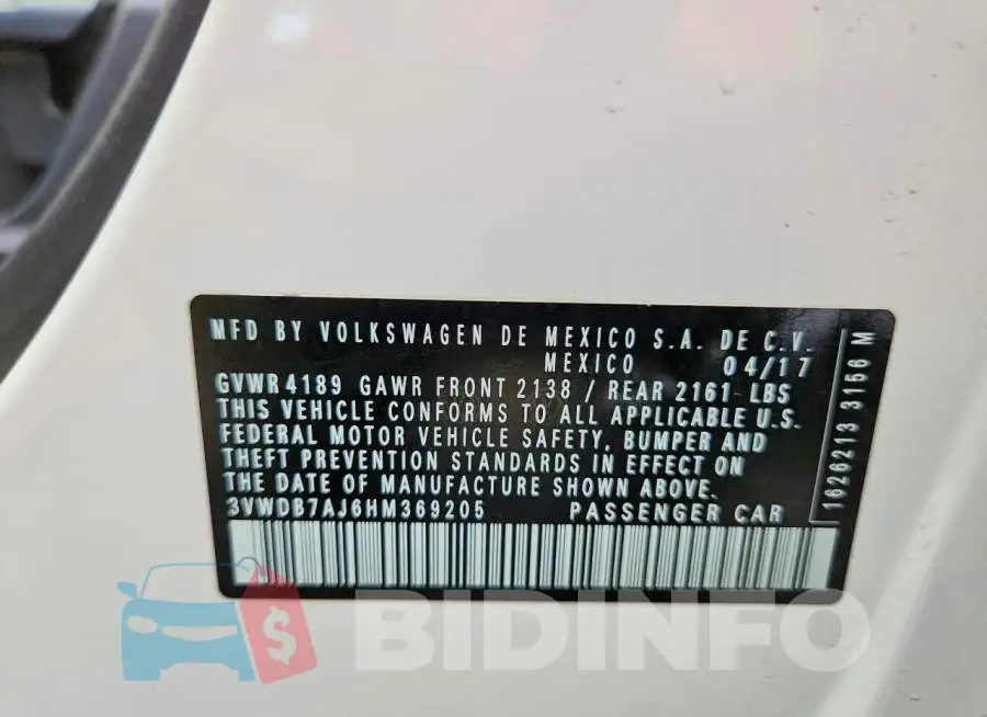 3VWDB7AJ6HM369205 Photo# 12
