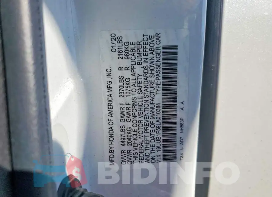 19UUB1F59LA010384 Photo# 12