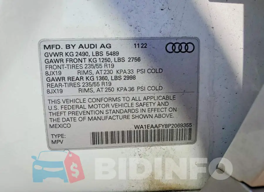 WA1EAAFY8P2069355 Photo# 13