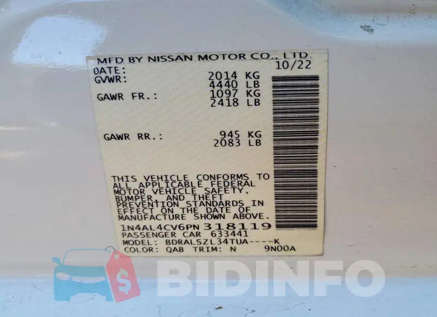 1N4AL4CV6PN318119 Photo# 12