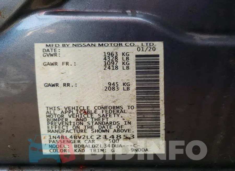 1N4BL4BV2LC214853 Photo# 12