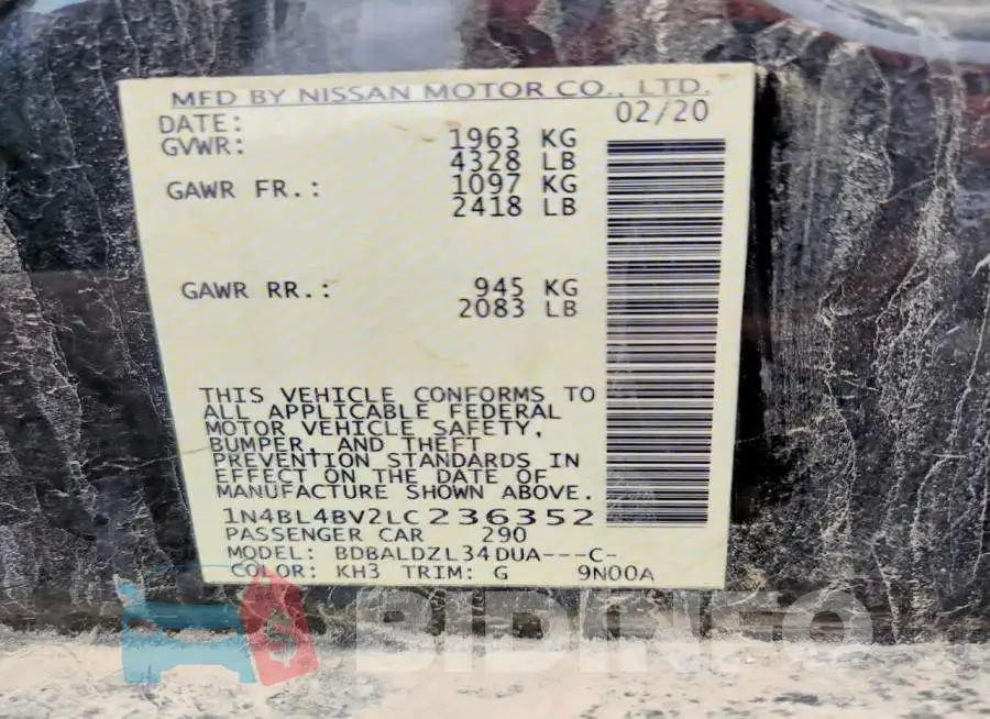 1N4BL4BV2LC236352 Photo# 13