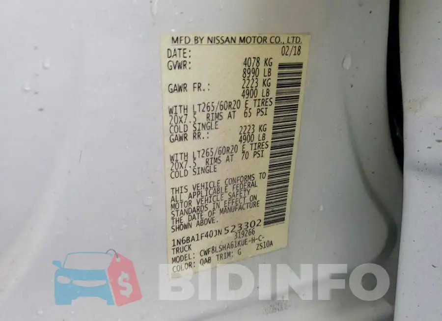 1N6BA1F40JN523302 Photo# 12