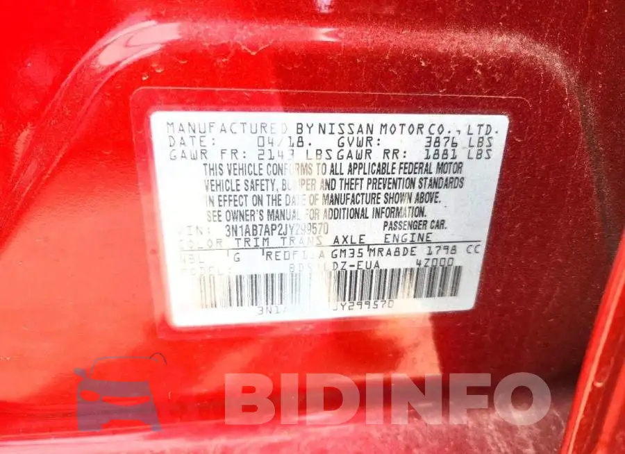 3N1AB7AP2JY299570 Photo# 12