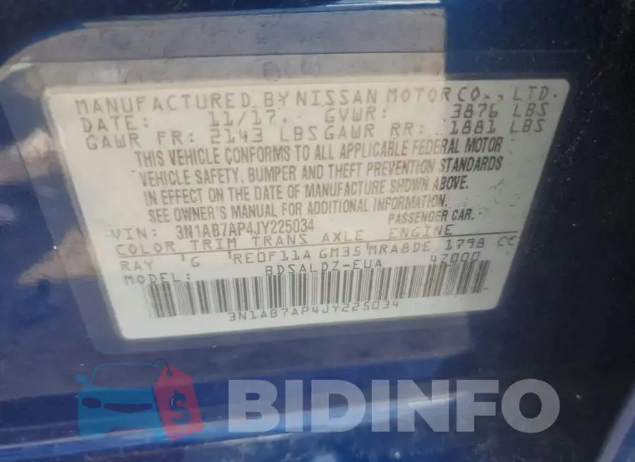 3N1AB7AP4JY225034 Photo# 13
