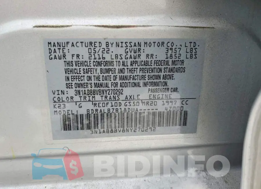 3N1AB8BV8NY270292 Photo# 13