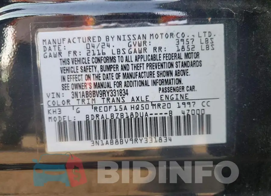 3N1AB8BV9RY331834 Photo# 13
