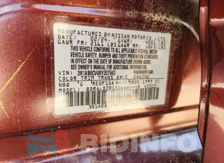 3N1AB8CV4RY307942 Photo# 12