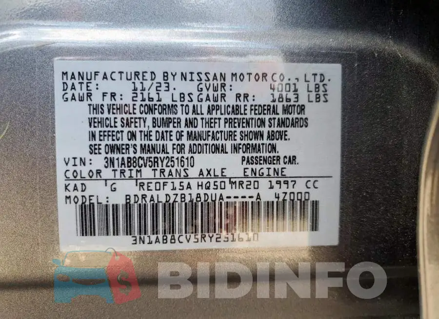 3N1AB8CV5RY251610 Photo# 12