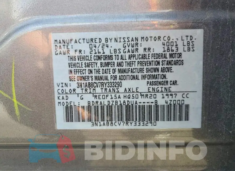 3N1AB8CV7RY333290 Photo# 13