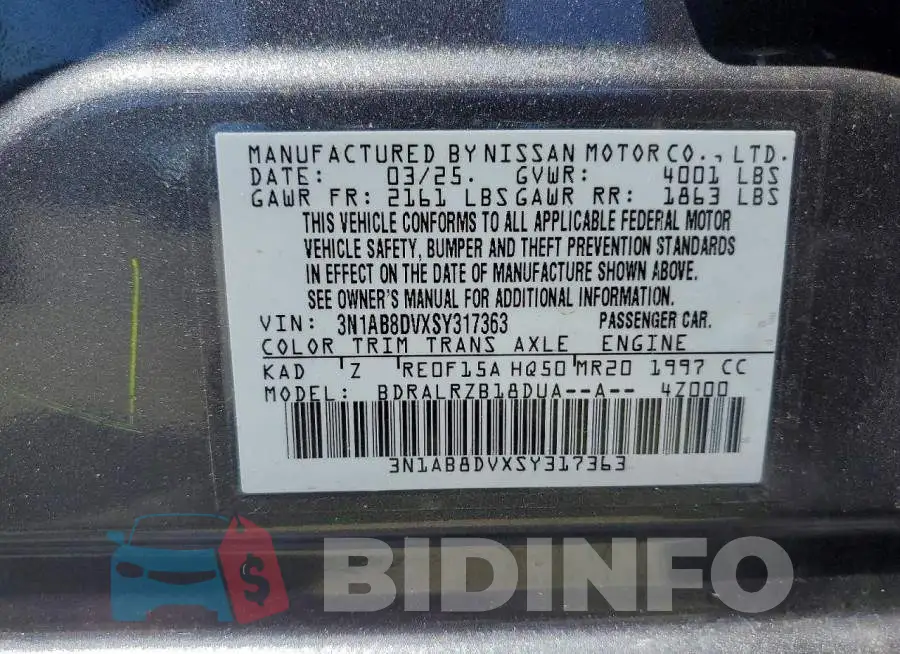 3N1AB8DVXSY317363 Photo# 13