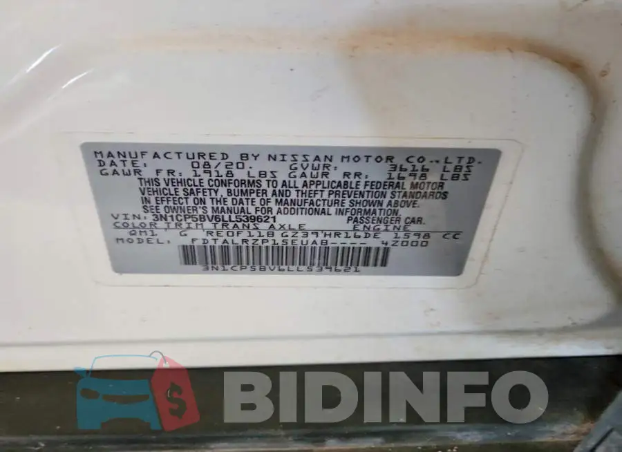 3N1CP5BV6LL539621 Photo# 13