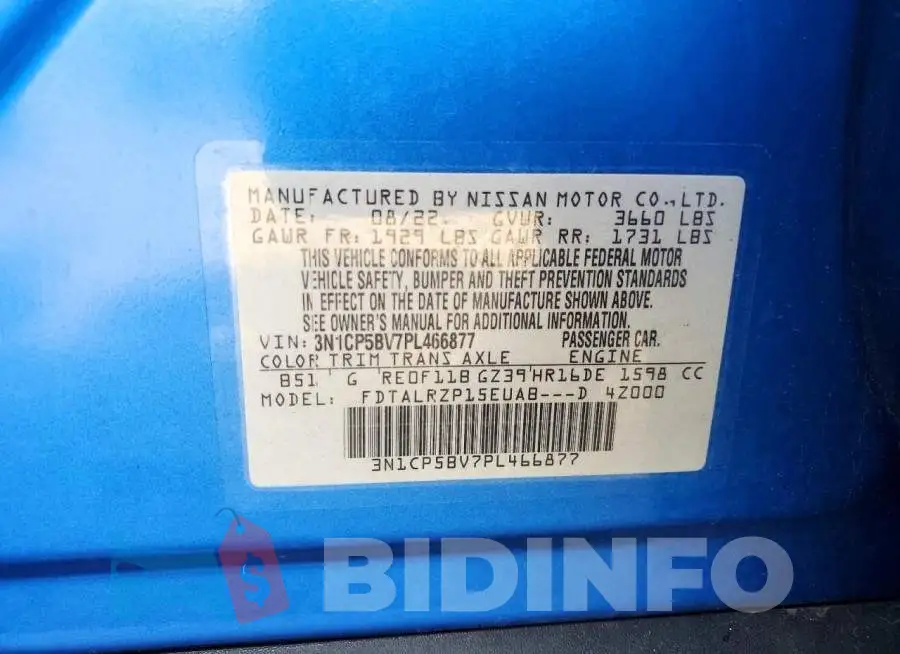 3N1CP5BV7PL466877 Photo# 12