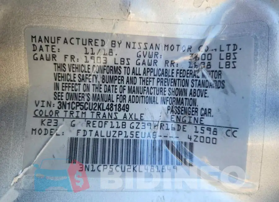 3N1CP5CU2KL481849 Photo# 13