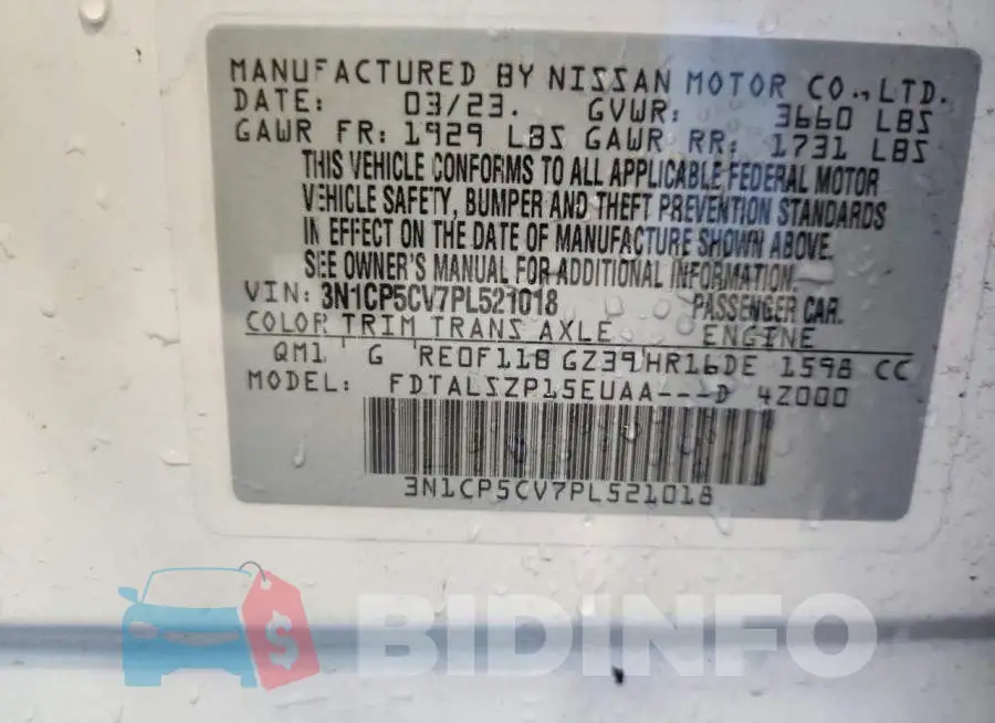 3N1CP5CV7PL521018 Photo# 13