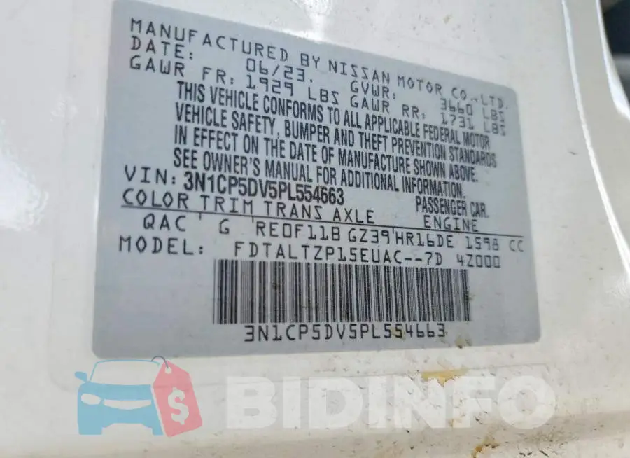 3N1CP5DV5PL554663 Photo# 13