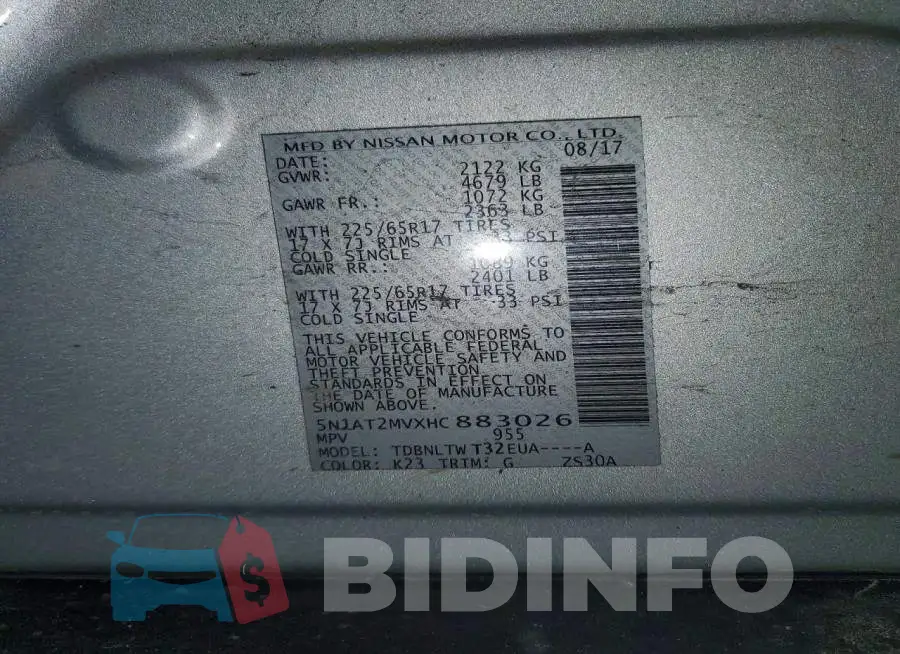 5N1AT2MVXHC883026 Photo# 13