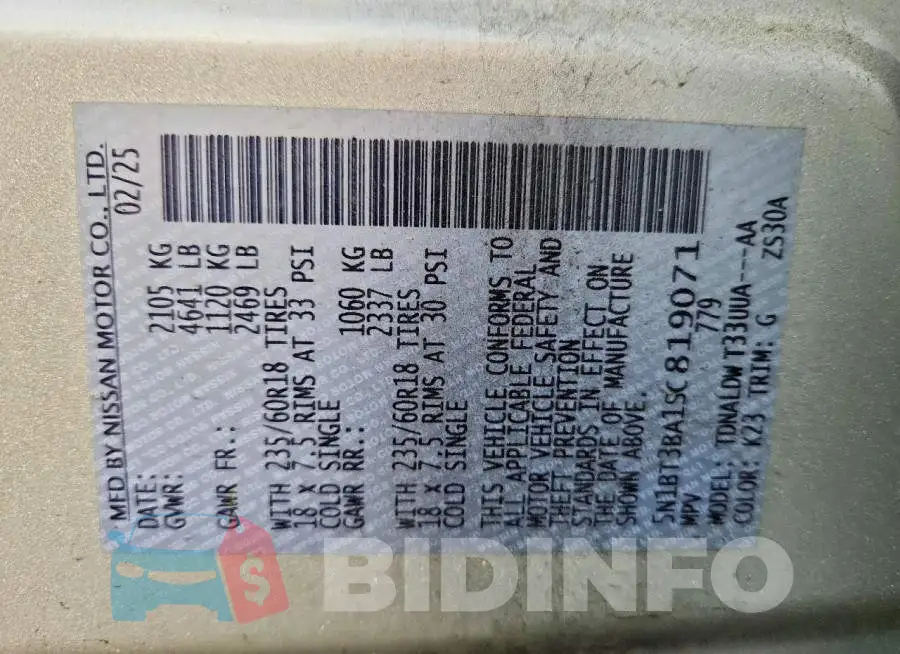 5N1BT3BA1SC819071 Photo# 12
