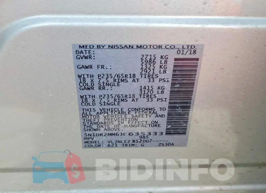 5N1DR2MM6JC635333 Photo# 12