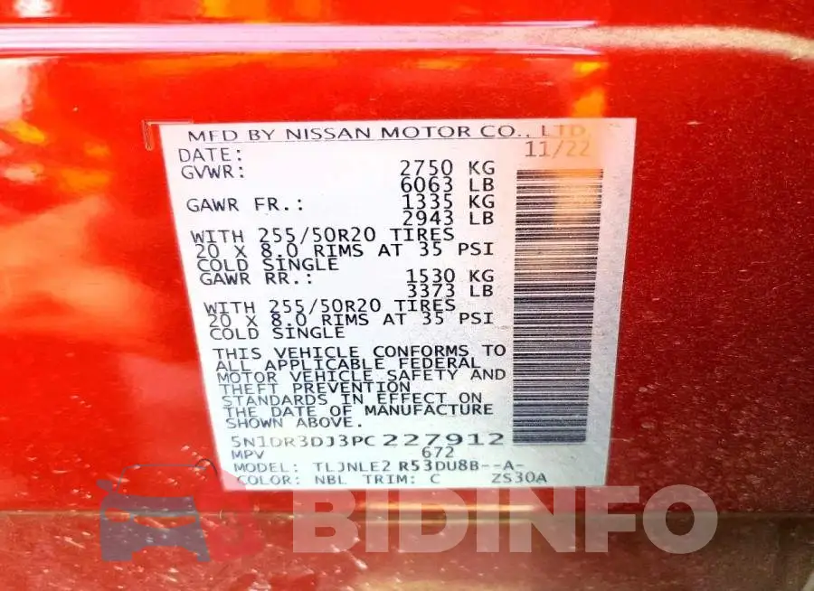5N1DR3DJ3PC227912 Photo# 13