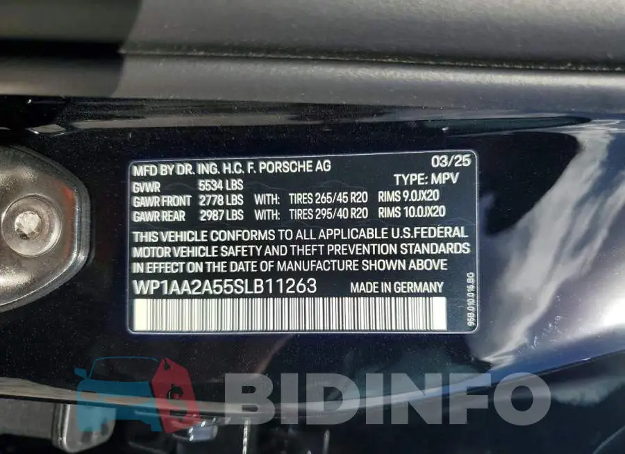 WP1AA2A55SLB11263 Photo# 13