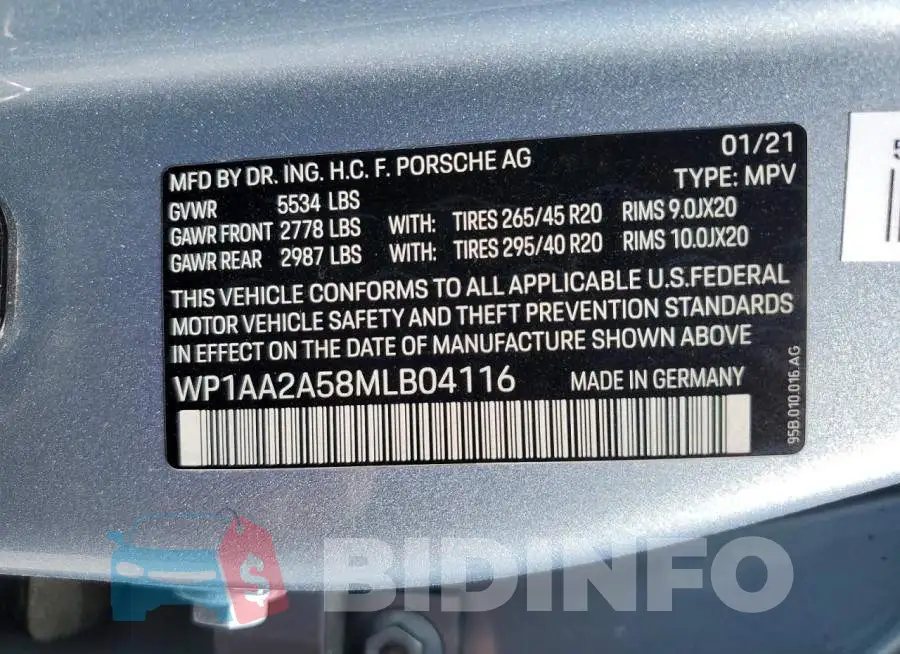 WP1AA2A58MLB04116 Photo# 14