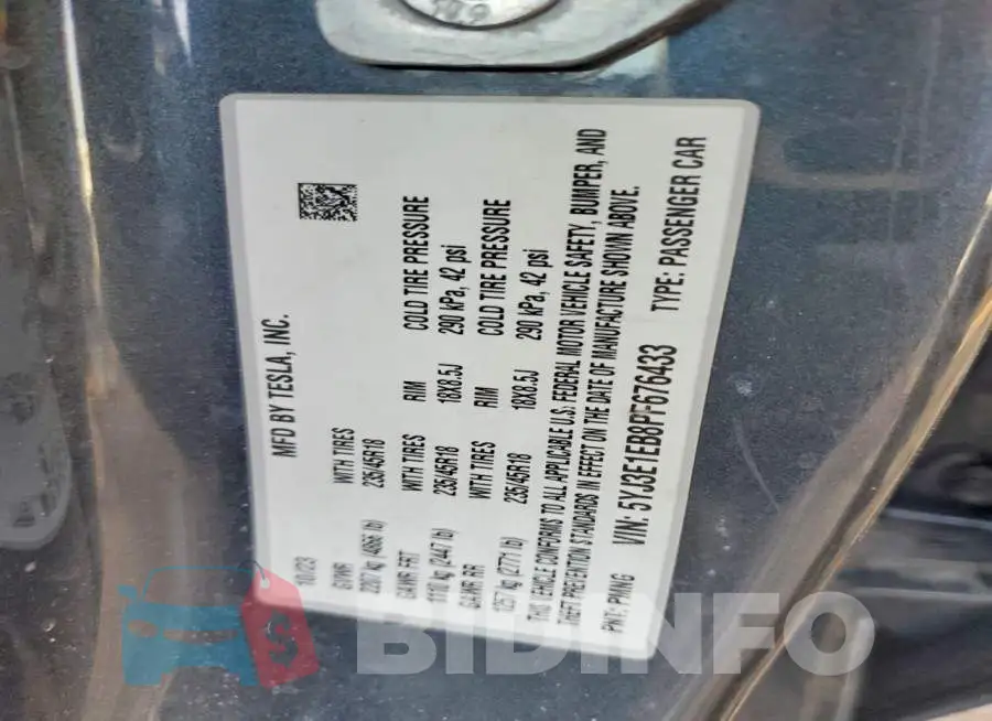 5YJ3E1EB8PF676433 Photo# 13