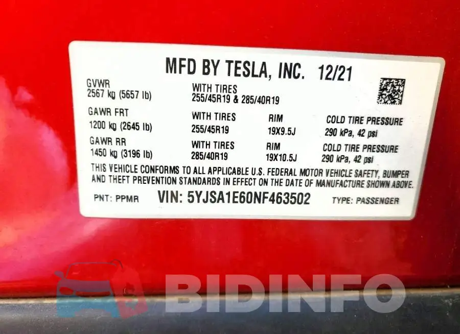 5YJSA1E60NF463502 Photo# 12