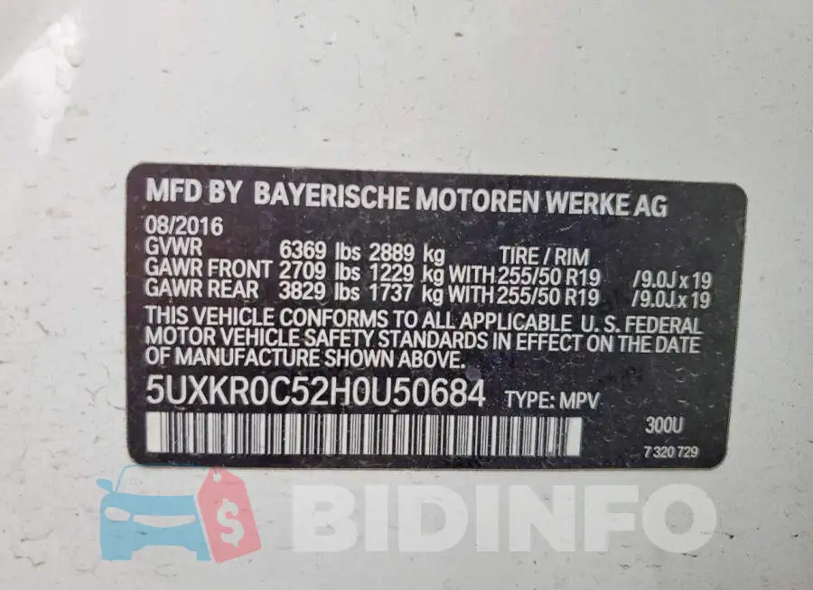 5UXKR0C52H0U50684 Photo# 13