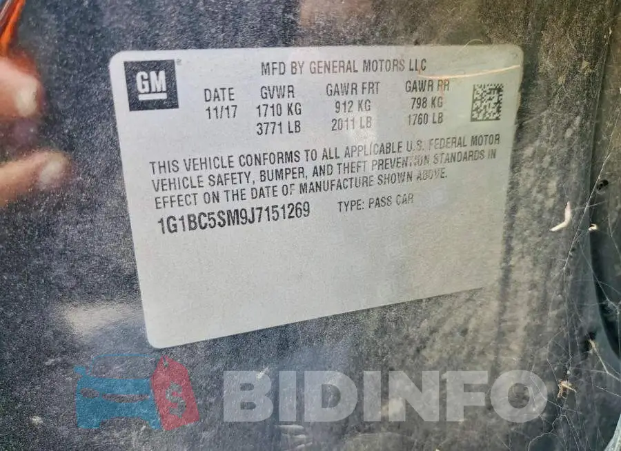 1G1BC5SM9J7151269 Photo# 12