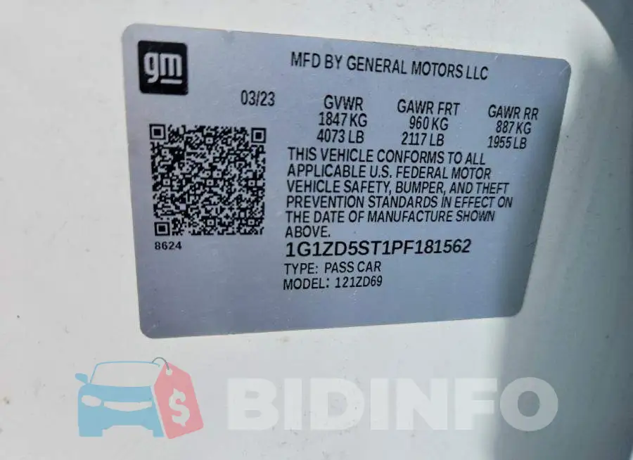 1G1ZD5ST1PF181562 Photo# 12