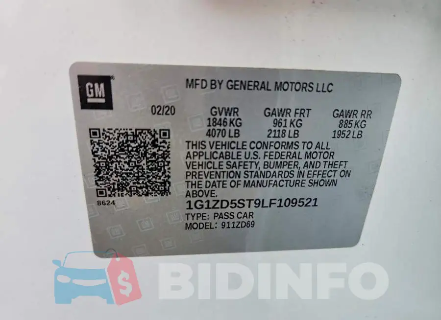 1G1ZD5ST9LF109521 Photo# 12