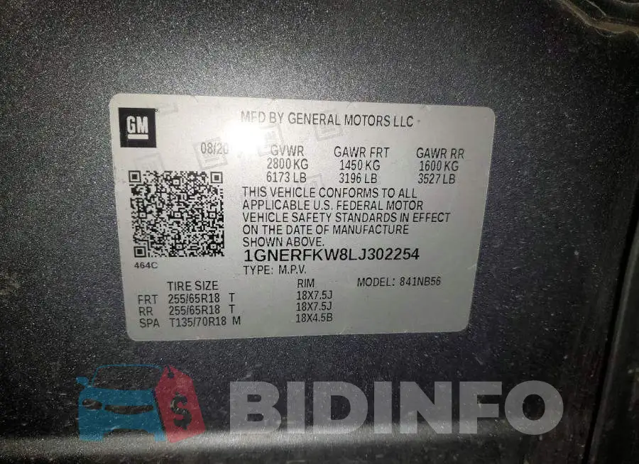 1GNERFKW8LJ302254 Photo# 13
