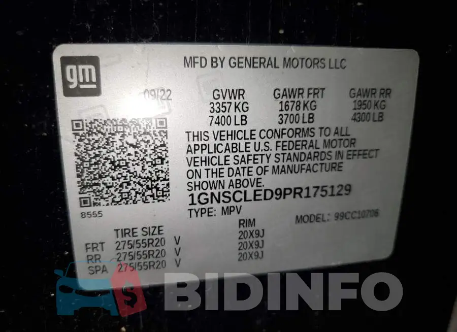 1GNSCLED9PR175129 Photo# 14