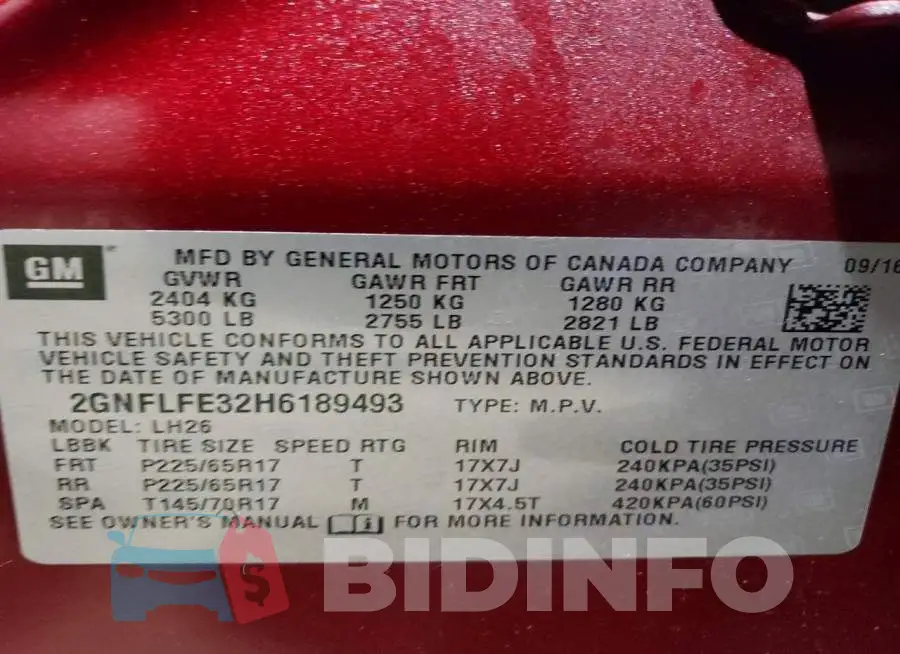 2GNFLFE32H6189493 Photo# 13
