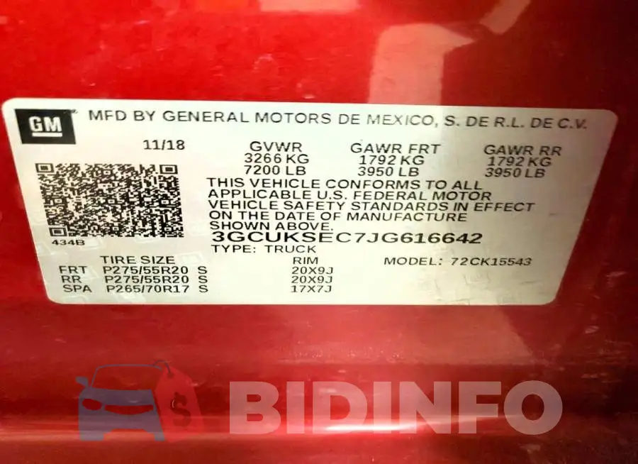 3GCUKSEC7JG616642 Photo# 13